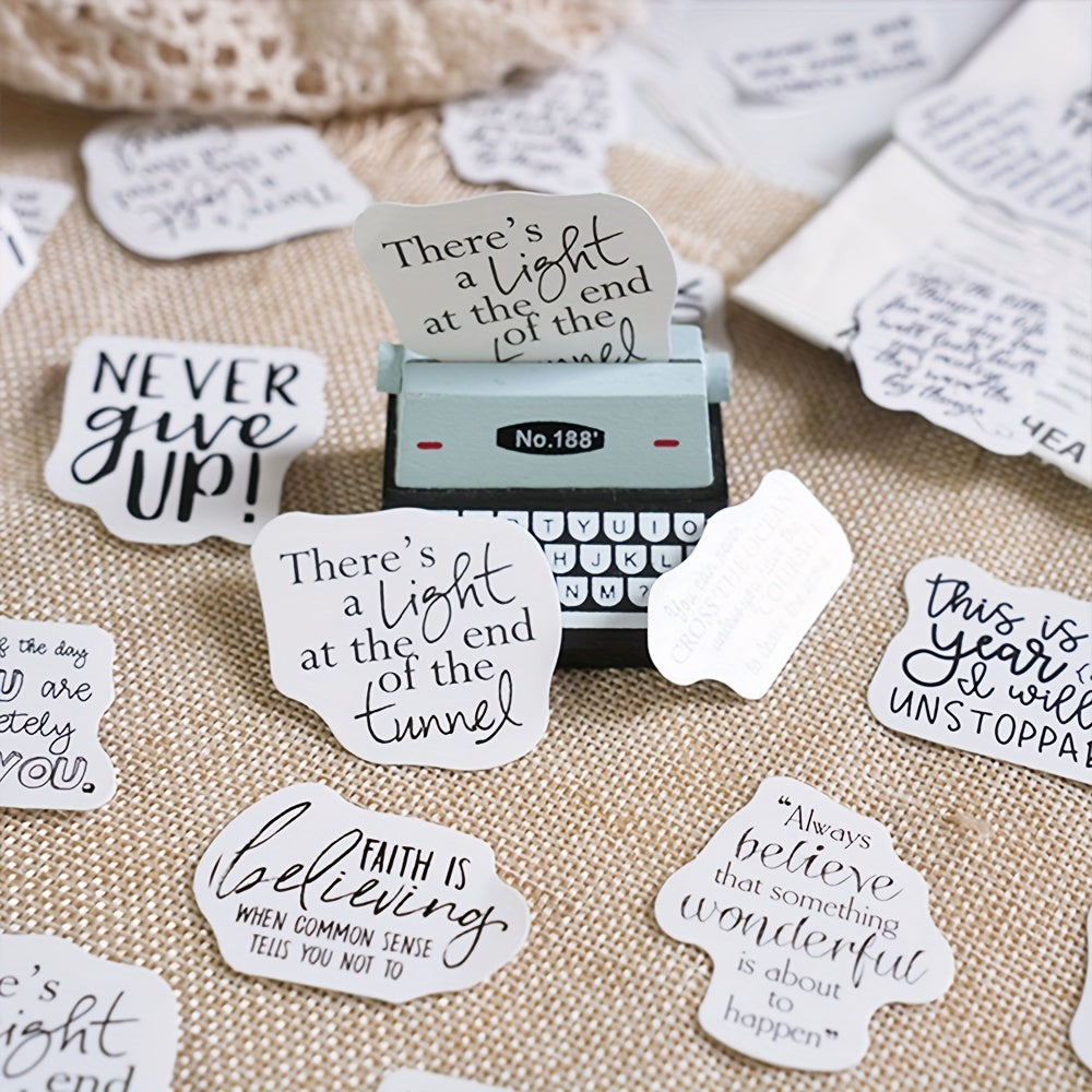 English Copybook Personality Text Stickers Boxed DIY Decoration Scrapbooking