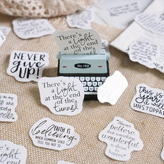 English Copybook Personality Text Stickers Boxed DIY Decoration Scrapbooking