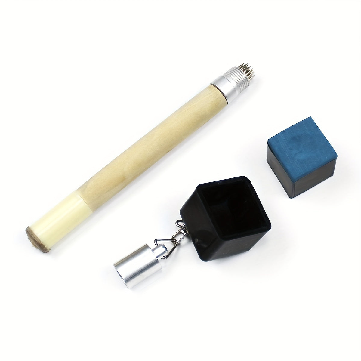 Wooden Pool Cue Tip Pricker with Chalk Cover