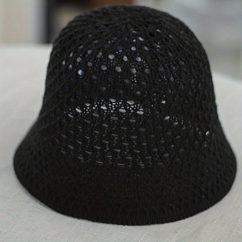 Casual Bucket Hat Crochet Straw Sun Hat Beach Hats for Women