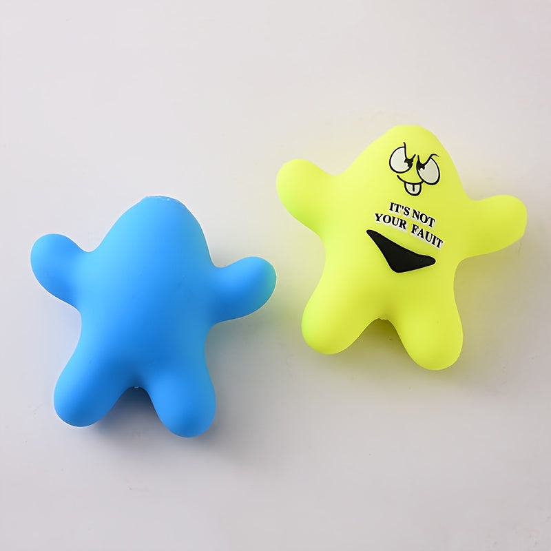 TPR Music Starfish Face Powder Ball Decompression Vent Ball
