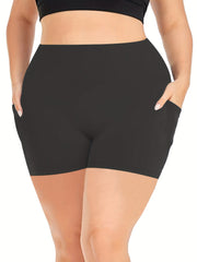 Sports Shorts Women's Plus High Rise Skinny Fitness Shorts