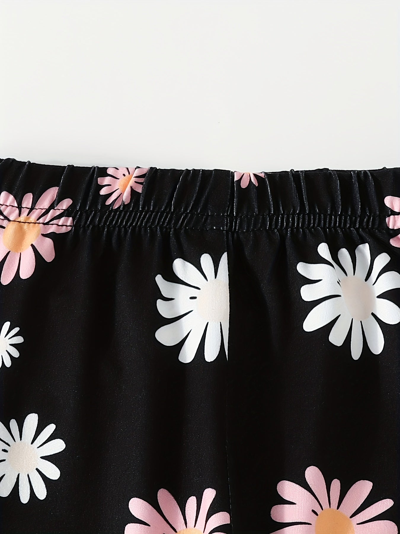 Girls Tiny Daisy Print Stretchy Leggings Ankle Length