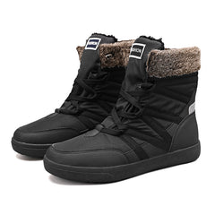 Men's High Top Snow Boots Winter Warm Fleece Non Slip Lace Up