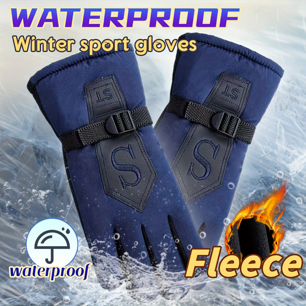 Winter Fleece Lined Warm Gloves For Women Men Ski Gloves