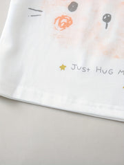 Girl's 2pcs Pajamas Set Cartoon Cat & Polka Dot Print Loungewear