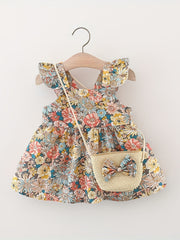 Baby Girl's Floral Cami Dress & Bag Toddler's Casual Outfit