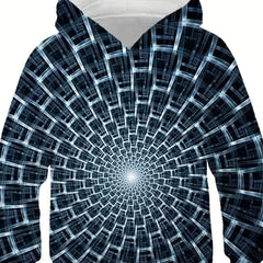 Boy's 3D Vision Illusion Print Hoodie Casual Hooded Sweatshirt For Outdoor