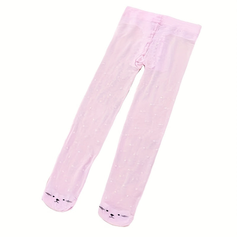 Girls Cat Embroidery Mesh Pantyhose for Summer