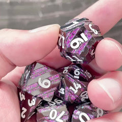 Metal Dice Set Purple Striped Board Game Set