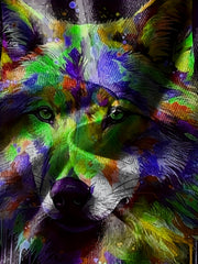 Wolf Colorful Painting Print T shirt Kids Boys Casual Summer Clothing