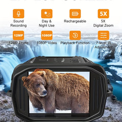 R18 Rechargeable Night Vision Binoculars 5x Zoom Waterproof