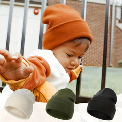 Boys Casual Knit Beanie Soft Elastic Thermal Cap for Autumn Winter