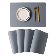 4pcs Solid Placemats Coasters Non Slip Waterproof