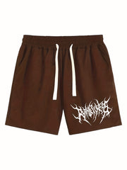 Abstract Thorns Letter Print Men's Shorts