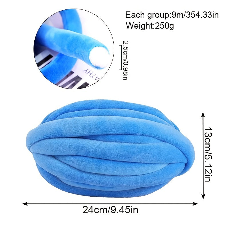 Chunky Knit Yarn Crystal Velvet Core Cotton Yarn For DIY Hand woven Blanket