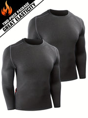 Men's Compression Long Sleeve T-Shirt High Stretch Quick Dry Fitness Training