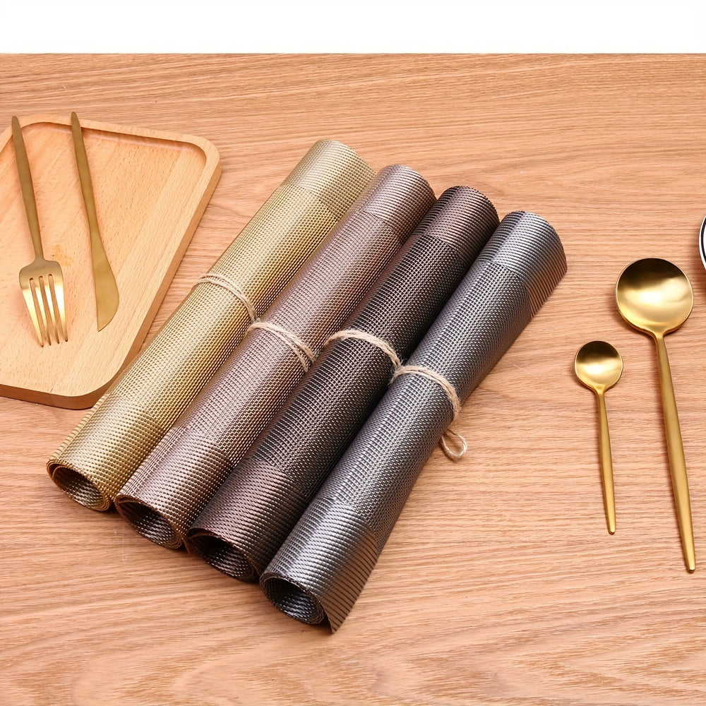 Set of 12 Plastic Place Mats with Diagonal Frame
