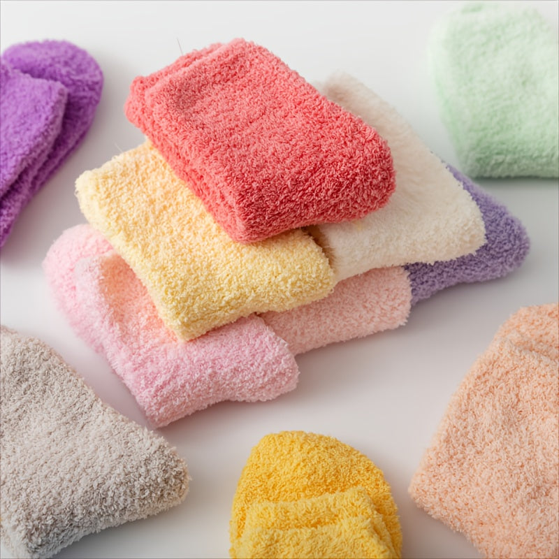 5 Pairs Fuzzy Floor Socks Warm & Comfy