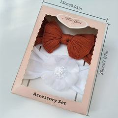 Jacquard Bow Mesh Flower Headband Soft Elastic Hair Accessories