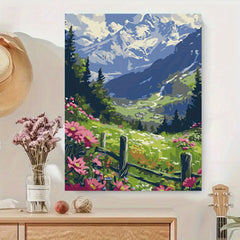 2pcs Snow Mountain Landscape Painting DIY Acrylic By Number 40x50 Unframed