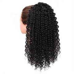 Kinky Curly Human Hair Ponytail Extension 20-32-71-12 cm Natural