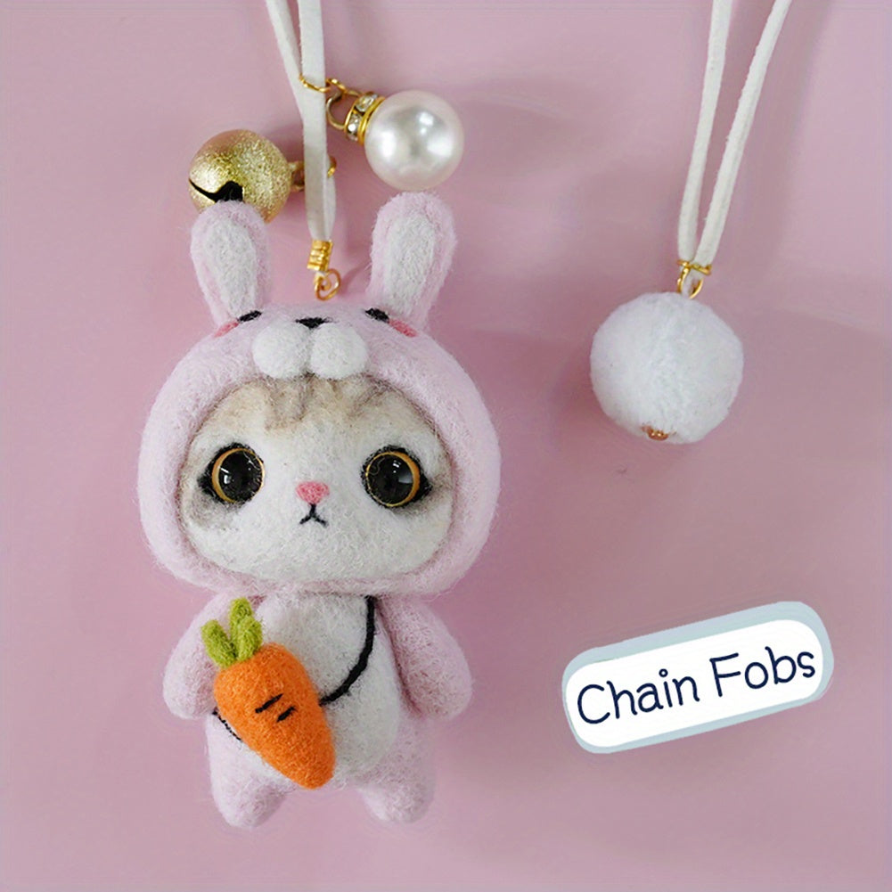 English Manual Cat Wool Needle Felting Kit DIY Material Package