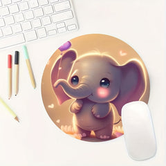 Cartoon Elephant Mouse Pad Round Mousepad for Home & Office Desk