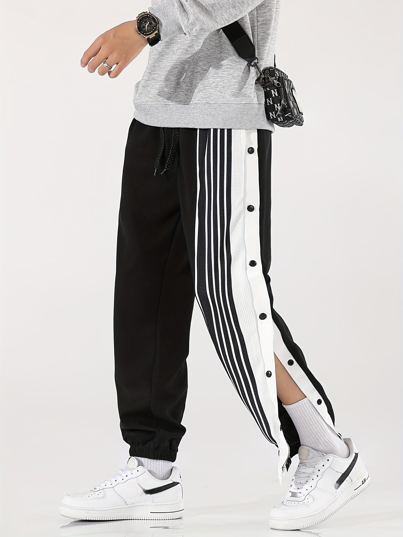 Striped Men's Casual Trousers for Autumn/Winter