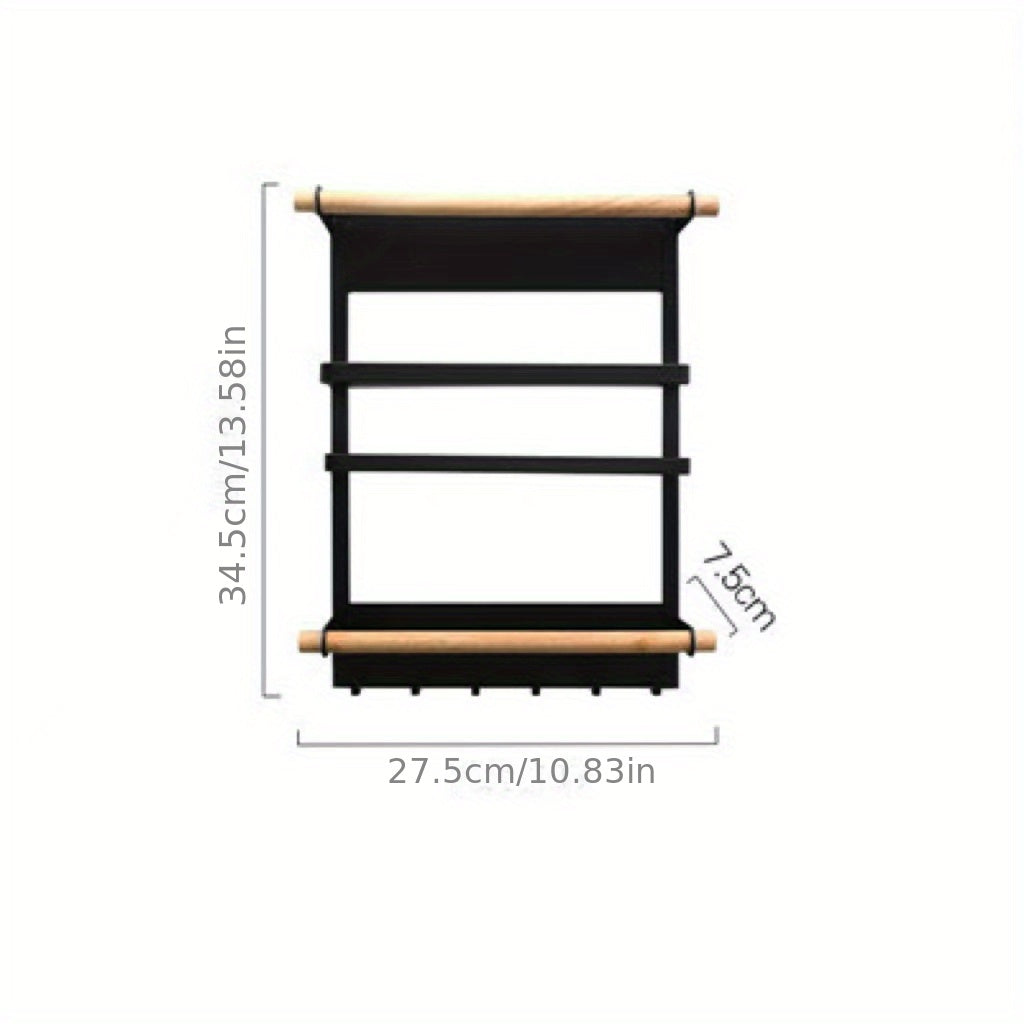 Magnetic Spice Rack with Paper Towel Holder Kitchen Storage