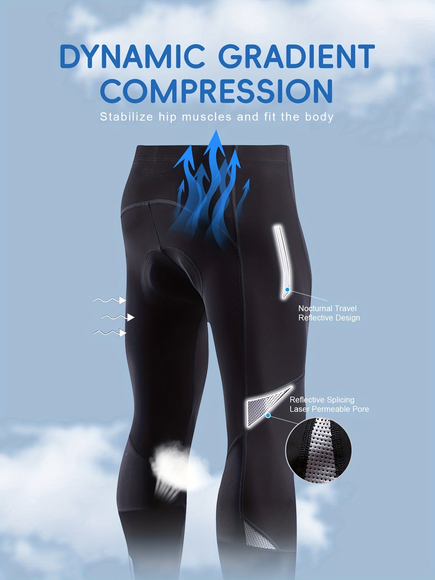Men's Cycling Pants Padded Seat Stretchy Bike Leggings