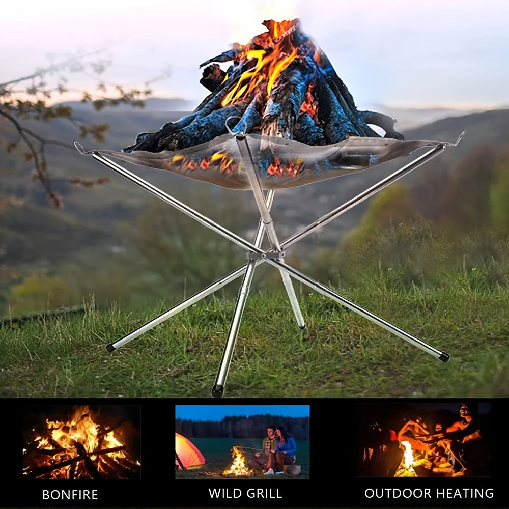 Portable Garden Fire Pit 4 Legs Collapsible Fire Pits Fireplace