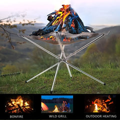 Portable Garden Fire Pit 4 Legs Collapsible Fire Pits Fireplace