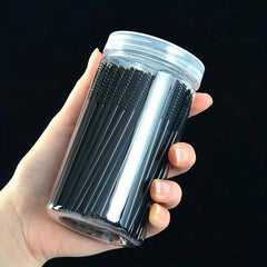 100Pcs Mascara Wands Eyebrow Spoolies Brush With Container
