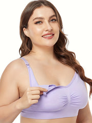 Plus Size Ruched Front Wireless Seamless Push Up Bra