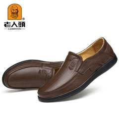 LAORENTOU Men's Leather Dress Shoes Comfy Durable Non Slip Flats