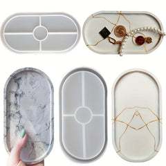 Oval Tray Cement Silicone Molds DIY Flower Pot Concrete Plaster Mould