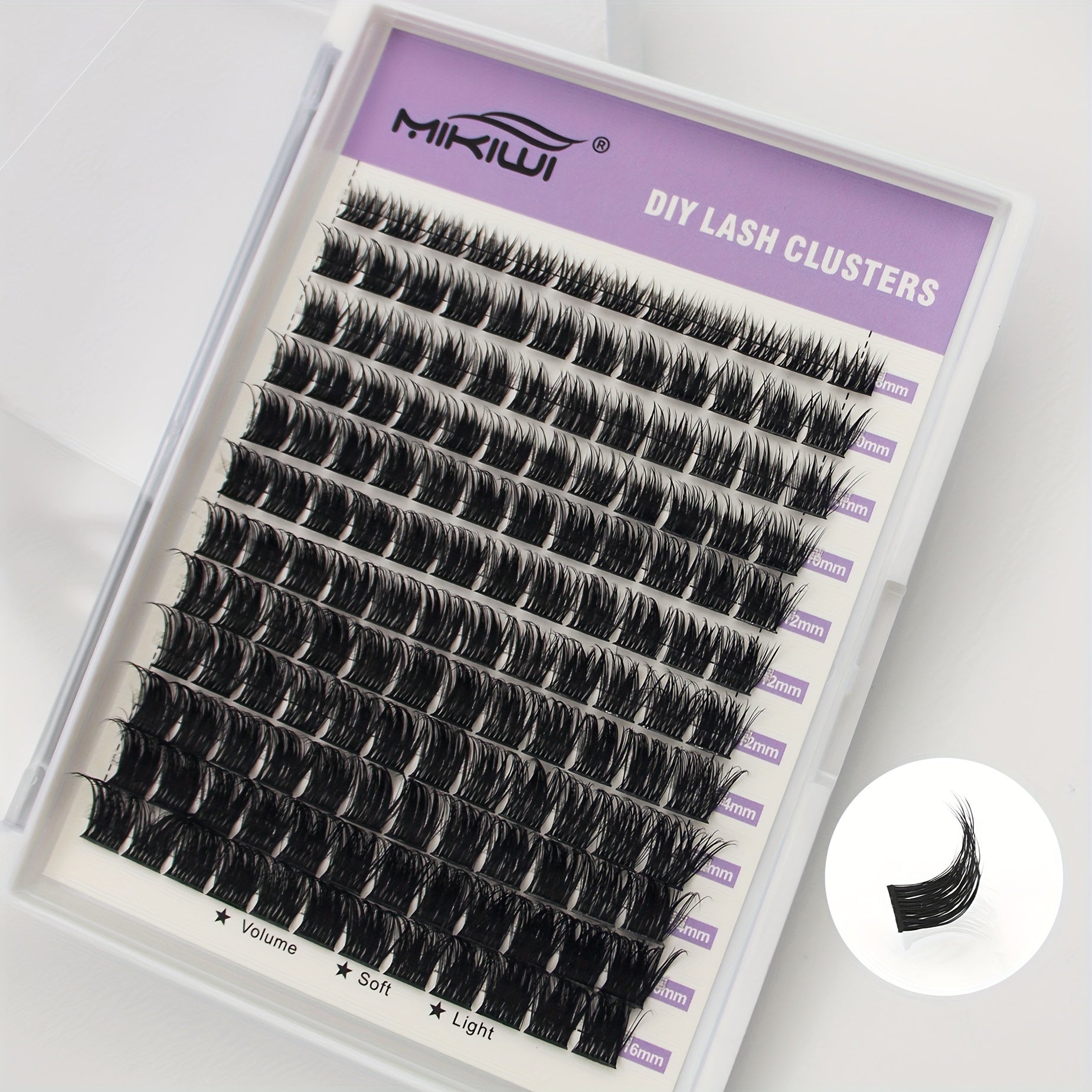 144Pcs D Curling False Eyelash Clusters DIY Extension 8-16mm Mixed Length