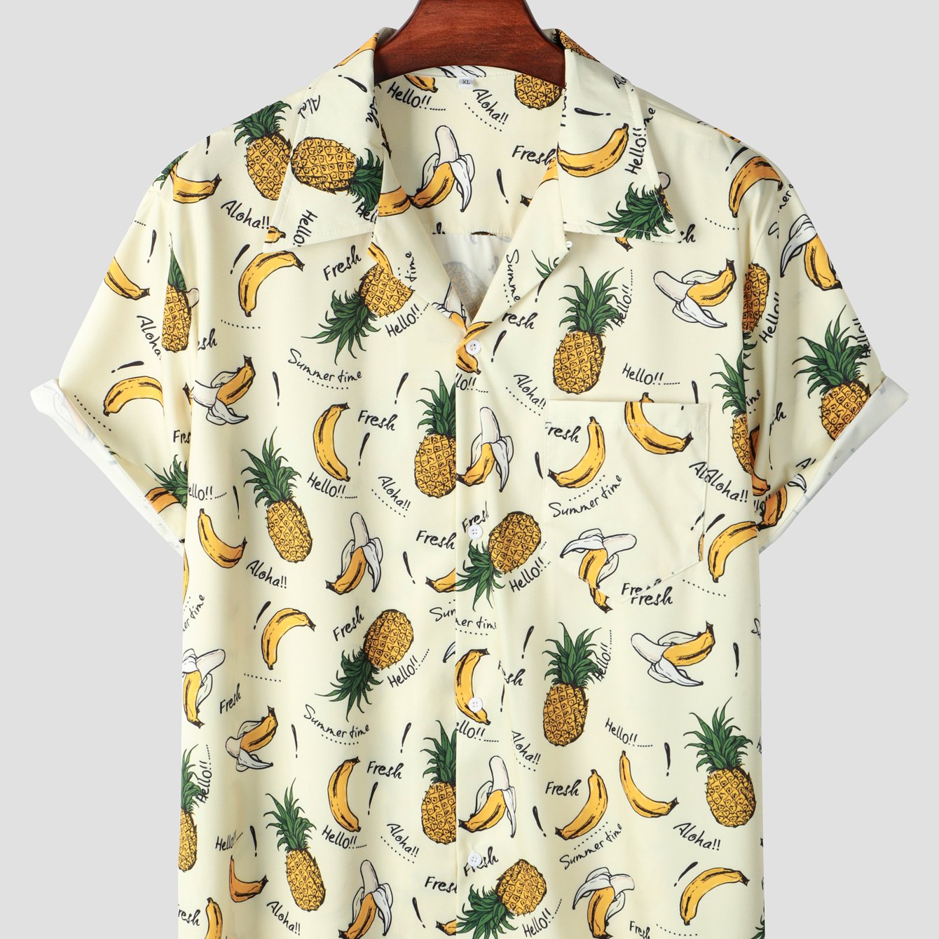 Men's Fruits Print Short Sleeve Hawaiian Shirt