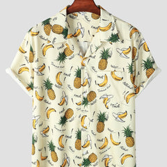 Men's Fruits Print Short Sleeve Hawaiian Shirt