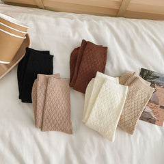 5 Pairs Thick Textured Socks for Women, Comfy & Warm Mid Tube Stockings