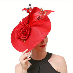 Simulation Flower Head Piece Butterfly Tea Party Hat Fascinator