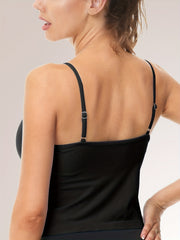Solid Cami Top Comfy Crew Neck Backless