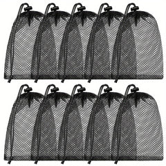 10pcs Nylon Mesh Bag 15x11 inch Drawstring Closure Durable for Shopping Storage