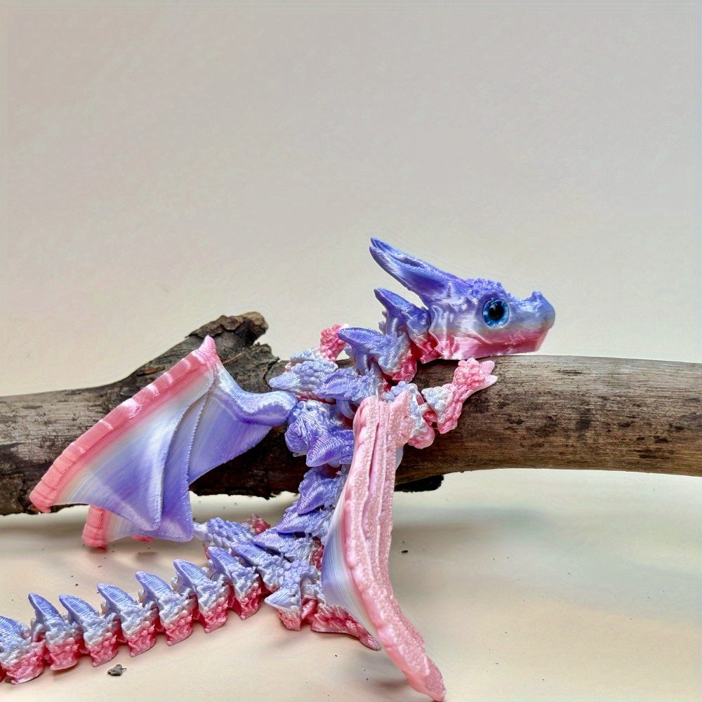 3D Printed Rainbow Dragon Statue Home Decor