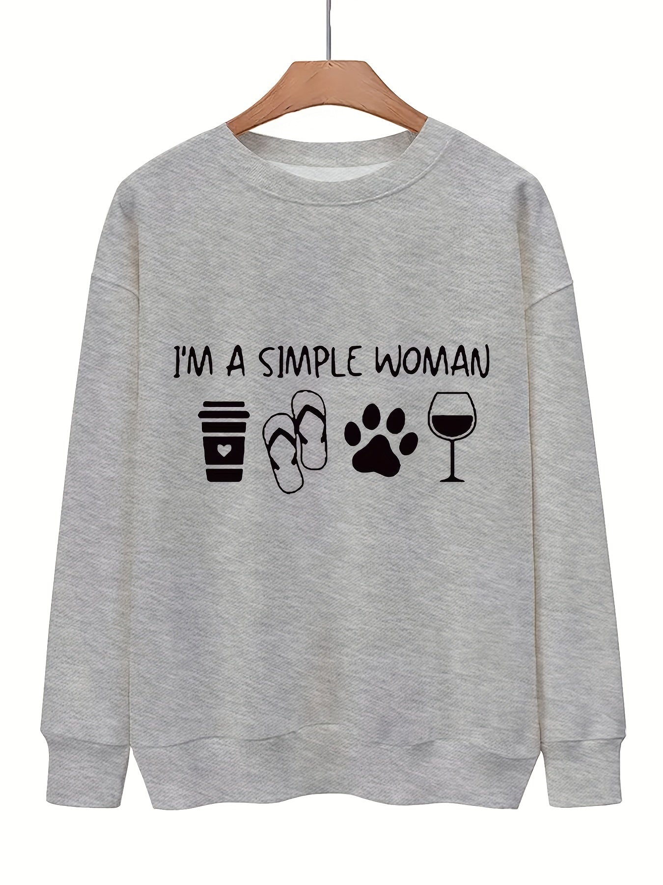 Graphic Print Pullover Sweatshirt for Fall & Winter Women's Clothing