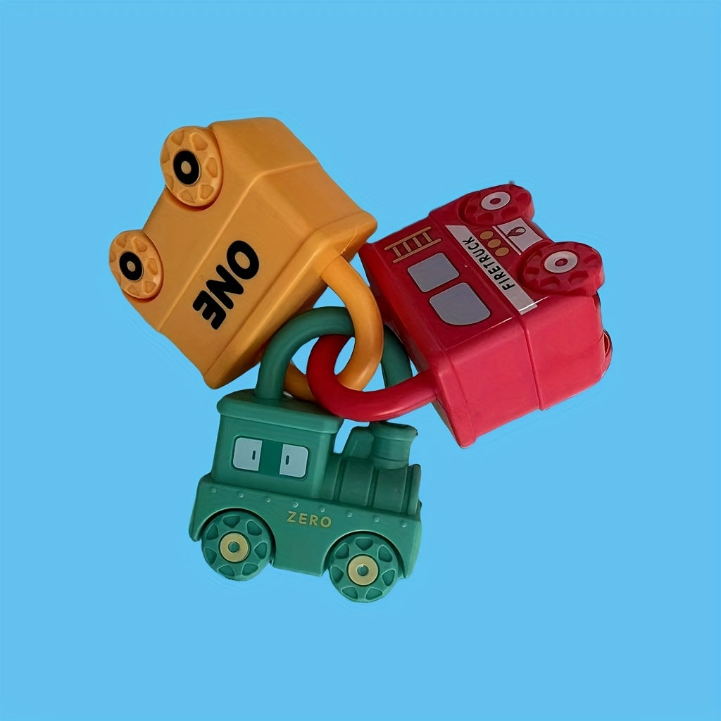Train Puzzle Toy Set Educational Interactive Unlocking Toy for Kids