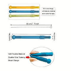 2pcs Silicone Tube Teething Toys for Babies and Toddlers, BPA-Free Teether