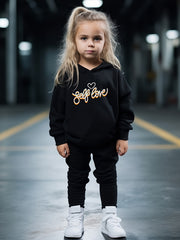 OERYUI Girls Boys Self Love Hooded Pullover Pants Set Sports Spring Fall Gift