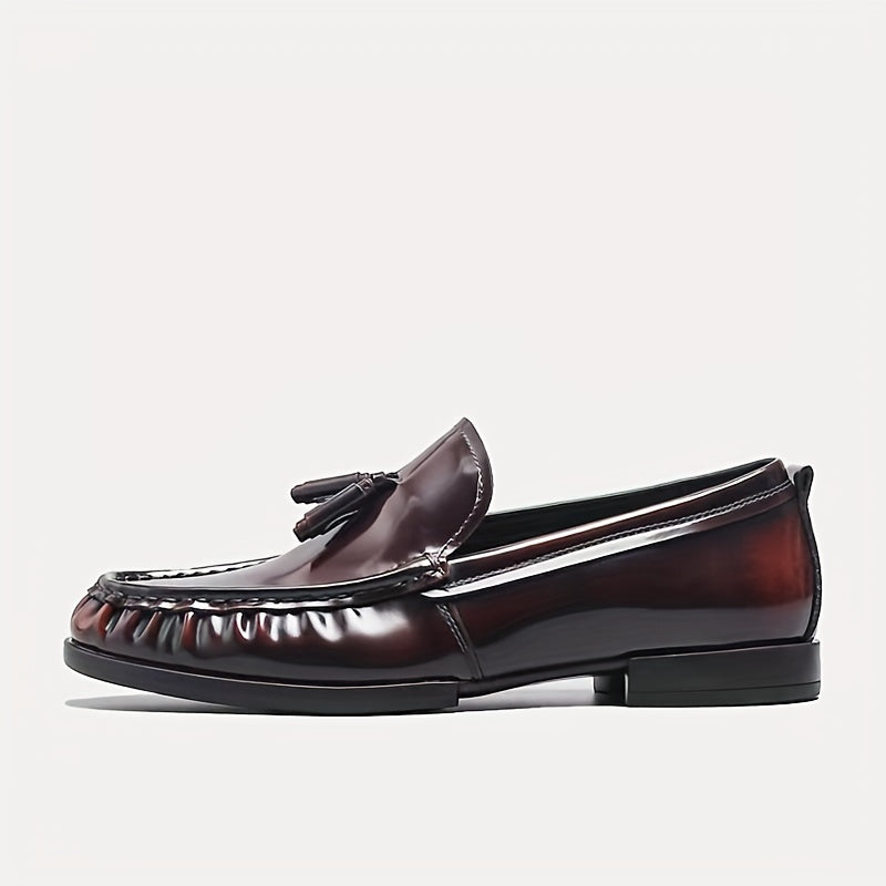 Men's Leather Loafer Shoes Lightweight Slip On Sneakers